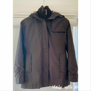 WOMEN'S BURBERRY MID-WEIGHT LINED & HOODED COAT SIZE LARGE